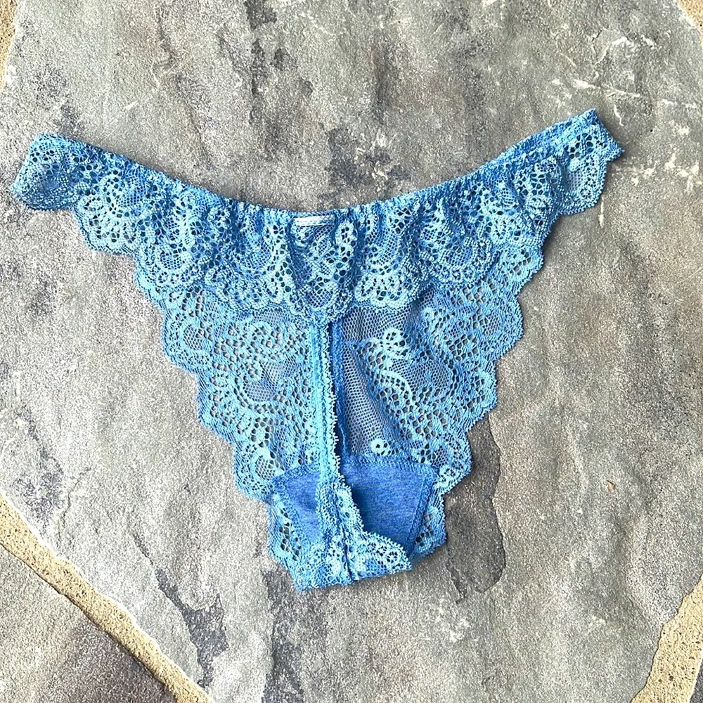 New🌟So Fine Lace Thong-Stone Blue